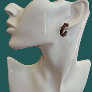 3/$30 CHAPS Elegant Antique Style Coral Color Hoop Earrings